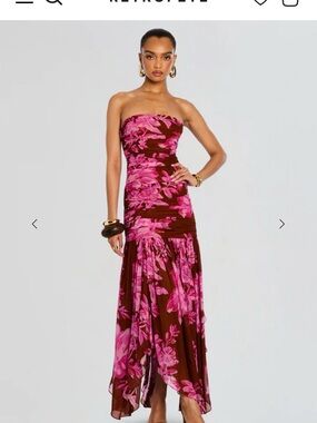 sachin and babi light blue dress Teri Jon by Rickie Freeman Women's Floral Ruffle-Sleeve Midi-Dress - Navy Pink main image 1